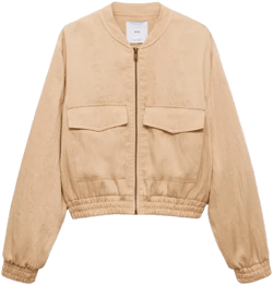 Flowy Bomber Jacket In Beige
