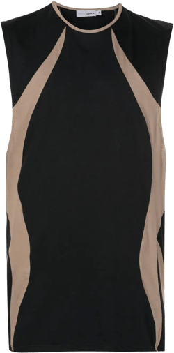 panelled round-neck tank top