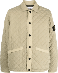 Quilted Press-stud Fastening Bomber Jacket In Grün