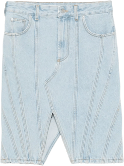 Asymmetric Mini Skirt In Blue