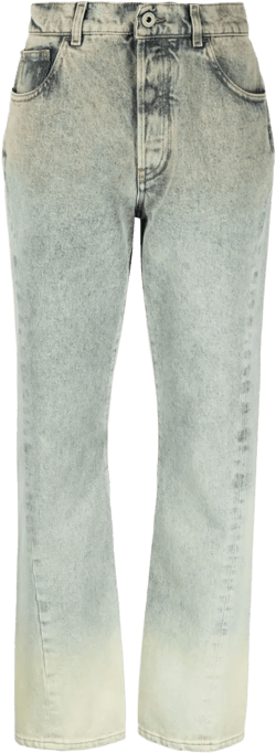 washed denim straight-leg jeans