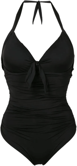 self-tie halterneck swimsuit
