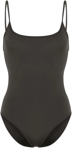 square-neck high-cut swimsuit