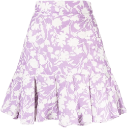 Arielle ruffle-hem linen mini skirt