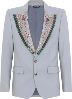 Gemstone-embellished Tailored Blazer In Blue