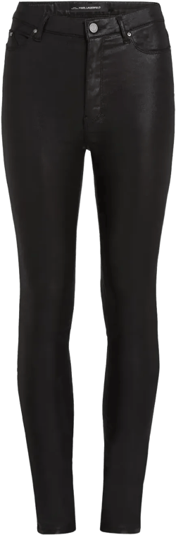 metallic-finish skinny jeans