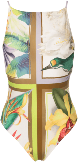 Carres open-back swimsuit
