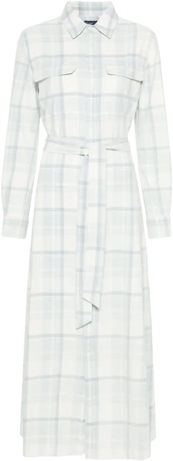 plaid-check cotton maxi dress