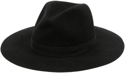 logo-embroidered wool fedora hat
