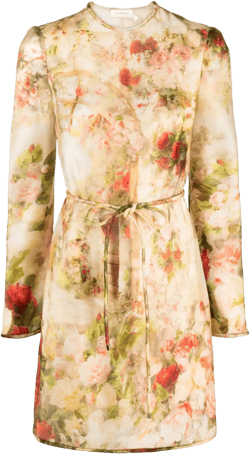 Luminosity floral-print silk minidress