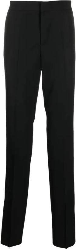 straight-leg wool trousers