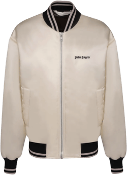 Stand-up Collar Bomber Jacket In Beige