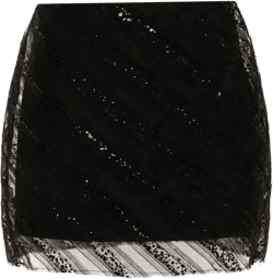 tulle-overlay mini skirt