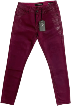 Women's Snake Print Skinny Jeans In Red