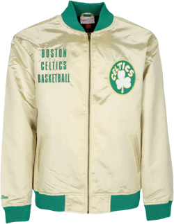Men's Bomber Jacket Nba Team Og 2.0 Lightweight Satin Jacket Vintage Logo Boscel Gold