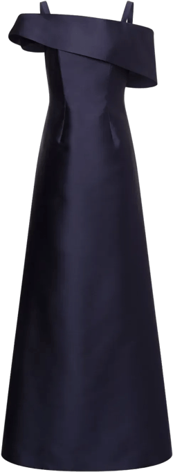 off-shoulder flared gown
