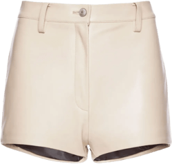 high-waist leather mini shorts