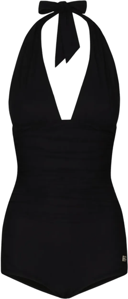 halterneck ruched swimsuit
