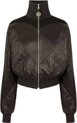 Dolce E Gabbana Womens Black Leather Outerwear Jacket