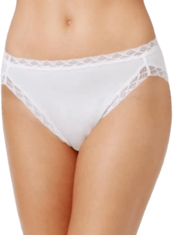 Bliss Lace-trim Cotton French-cut Brief Underwear 152058 In White