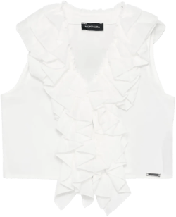 ruffled-trim blouse