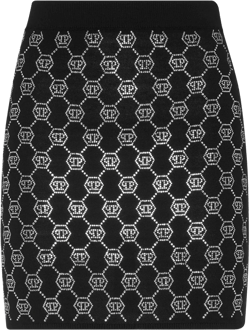 monogram knitted skirt