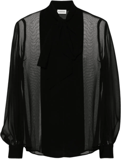 tied-neck blouse