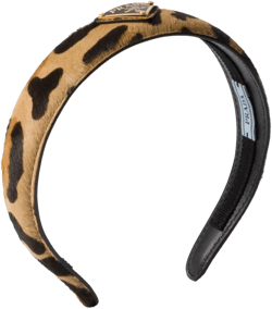 printed leather headband