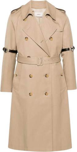 belt-detail trench coat
