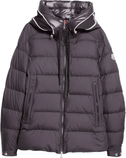 Cardere Hooded Down Puffer Jacket In Black