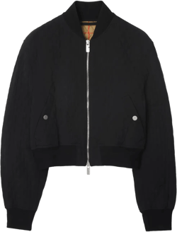 quilted cropped bomber jacket