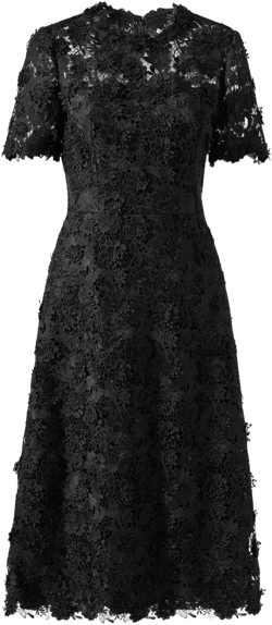 floral lace-detailing midi dress