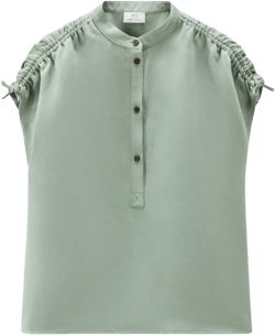 ruched sleeveless shirt