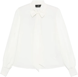 pussy-bow silk blouse