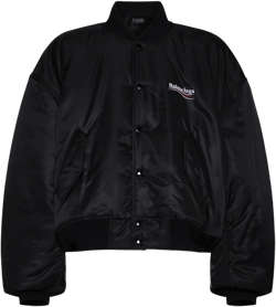 Varsity Bomber Jacket In Black
