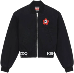 Target Boke Flower Zip-up Bomber Jacket In Black