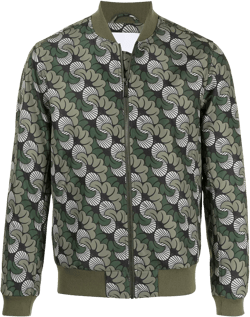 Abstract-print Bomber Jacket In Green