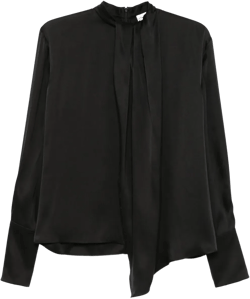 round neck silk blouse