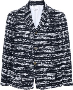 Unconstructed Tweed Blazer In Blue