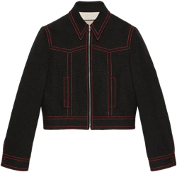 Viscose Canvas Bomber Jacket In Black