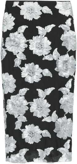 floral-mesh pencil skirt