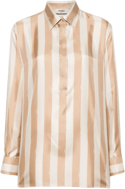 Pequin-stripe silk shirt