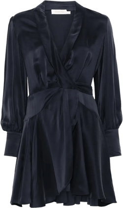 silk wrap mini dress