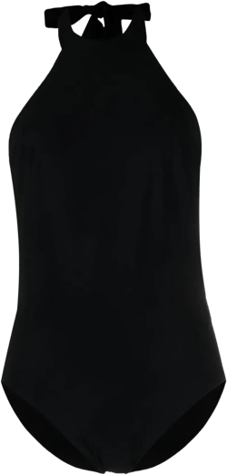 halterneck fitted swimsuit