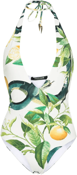 lemon-print one-piece swimsuit