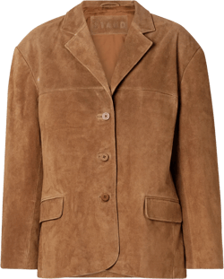 Corrine Single-breasted Suede Jacket In Tan