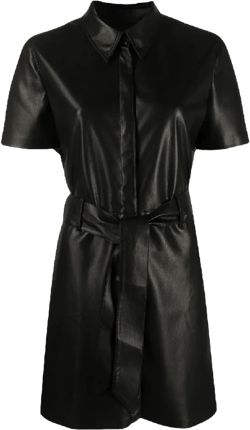Black Halli Shirt Vegan Leather Dress