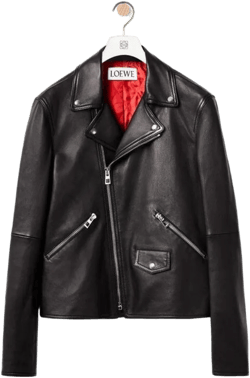 Leather Biker Jacket In Black