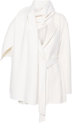 Leak scarf-detail coat