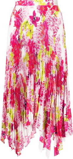 floral-print pleated skirt